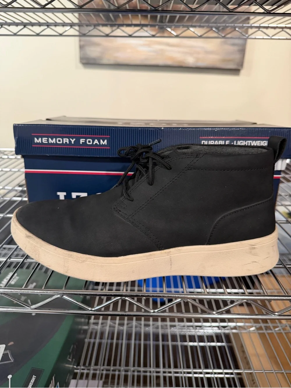 Izod Men’s Palmer Ankle Boots Black PU Leather Size 10 M US